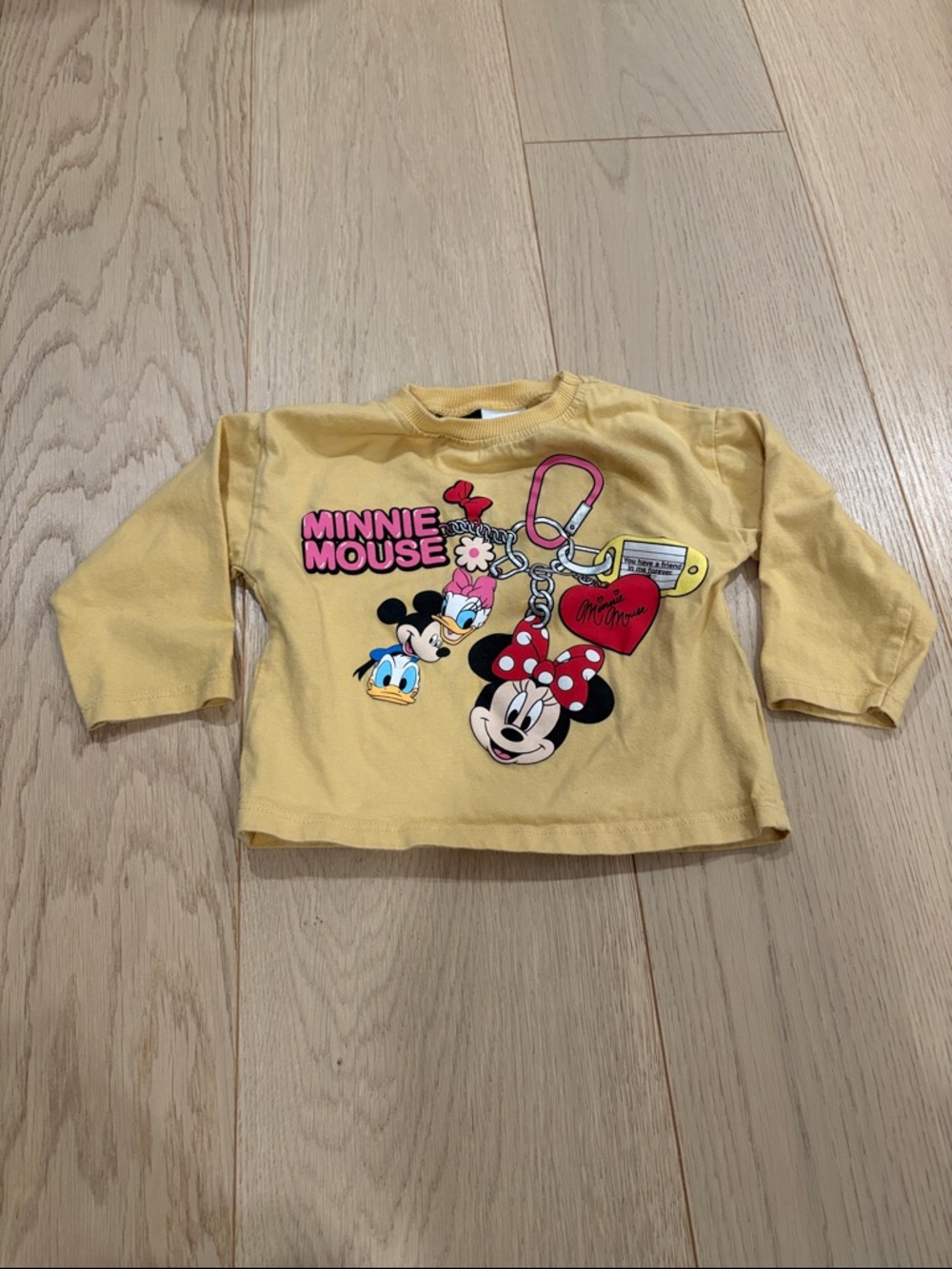 Zara Yellow Minnie Mouse Graphic Long-Sleeve Tee